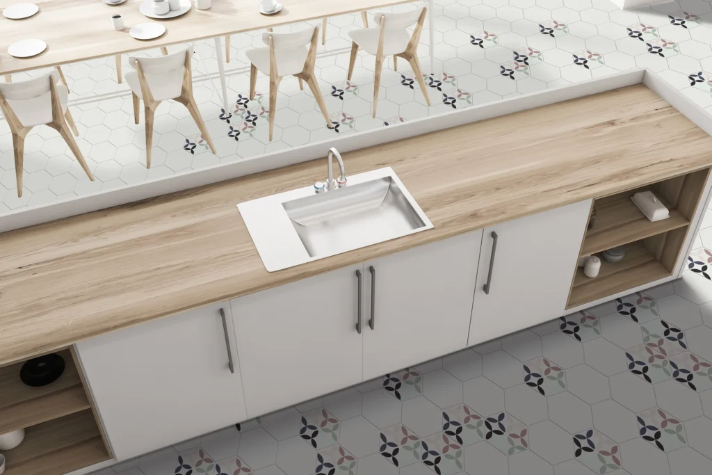 Flamingo - White & Greta Décor Hex Tiles